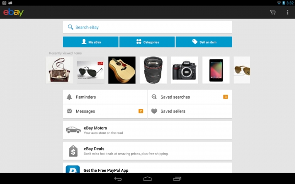 Uno screenshot dell&#039;App di eBay per Android